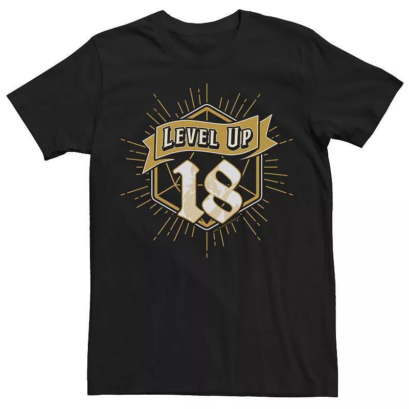 Men's Wizards Of The Coast Dungeons & Dragons Level Up 18 Logo Tee, Size: XXL, Black Product Image