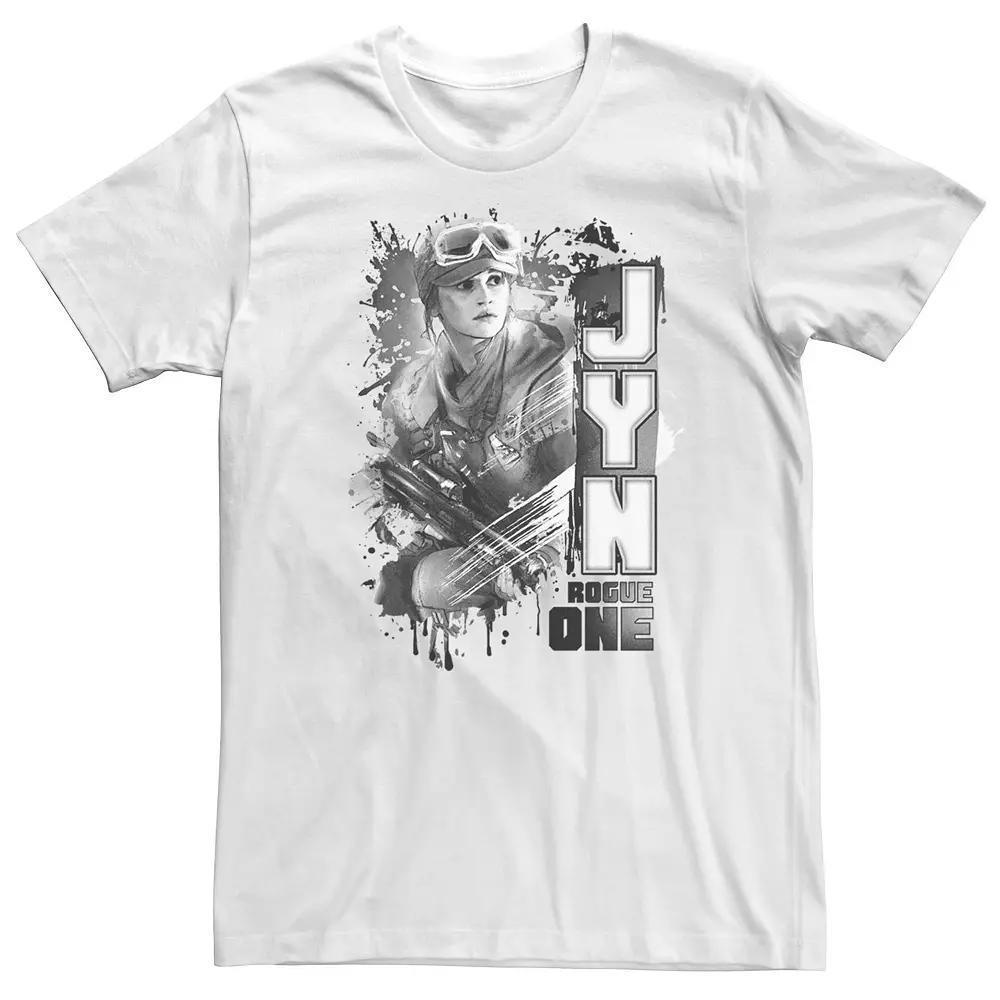 Big & Tall Star Wars Rogue One Jyn Paint Splatter Print Tee, Men's, Size: 3XL, White Product Image