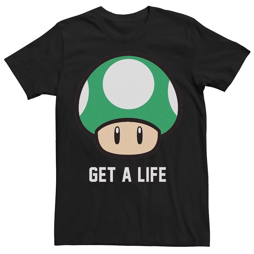 Men's Super Mario Bros 1-UP Mushroom Get a Life Graphic Tee, Size: XXL, White Product Image