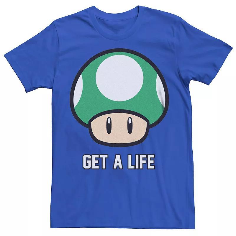 Men's Super Mario Bros 1-UP Mushroom Get a Life Graphic Tee, Size: XXL, White Product Image