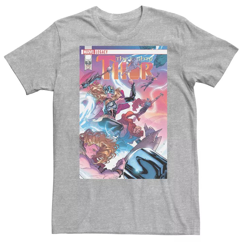 Men's Marvel Thor Comic Cover Tee, Size: XL, Athletic Grey Product Image