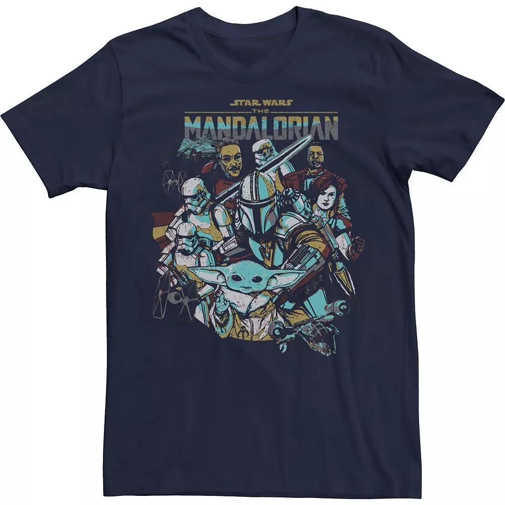 Men's Star Wars The Mandalorian In Works Group Shot Tee, Size: Small, Blue Product Image