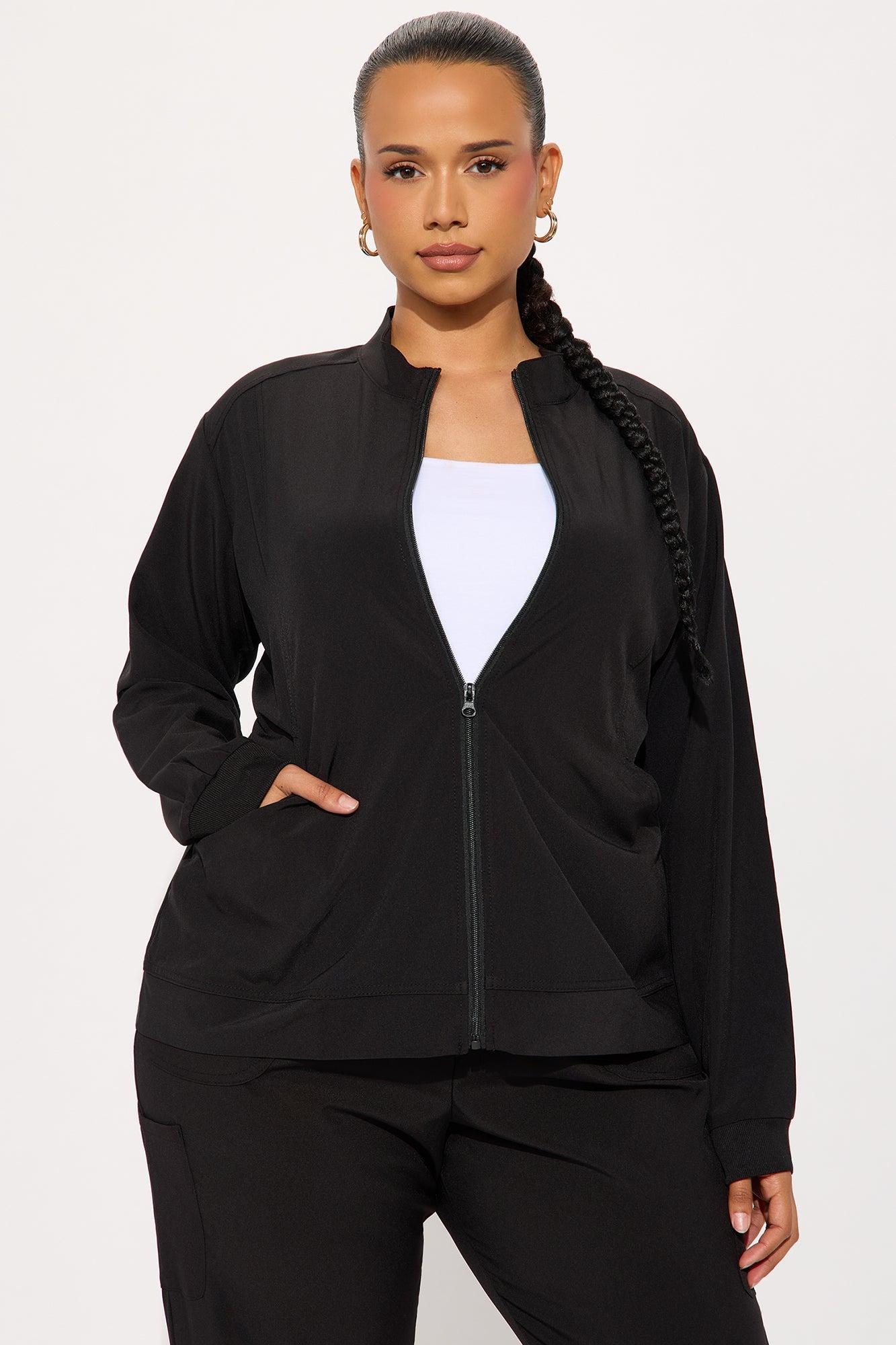 On The Daily Scrub Uniform Zip Up Jacket - Black Product Image