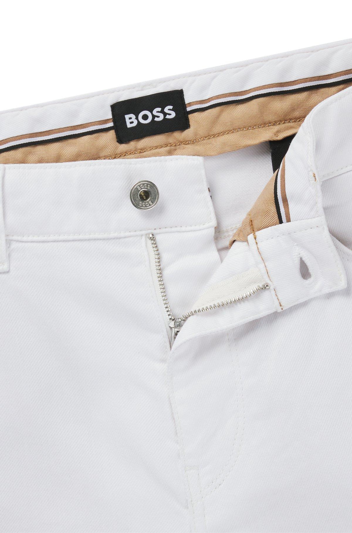 BOSS - Delaware slim-fit jeans in white stretch denim - White Product Image