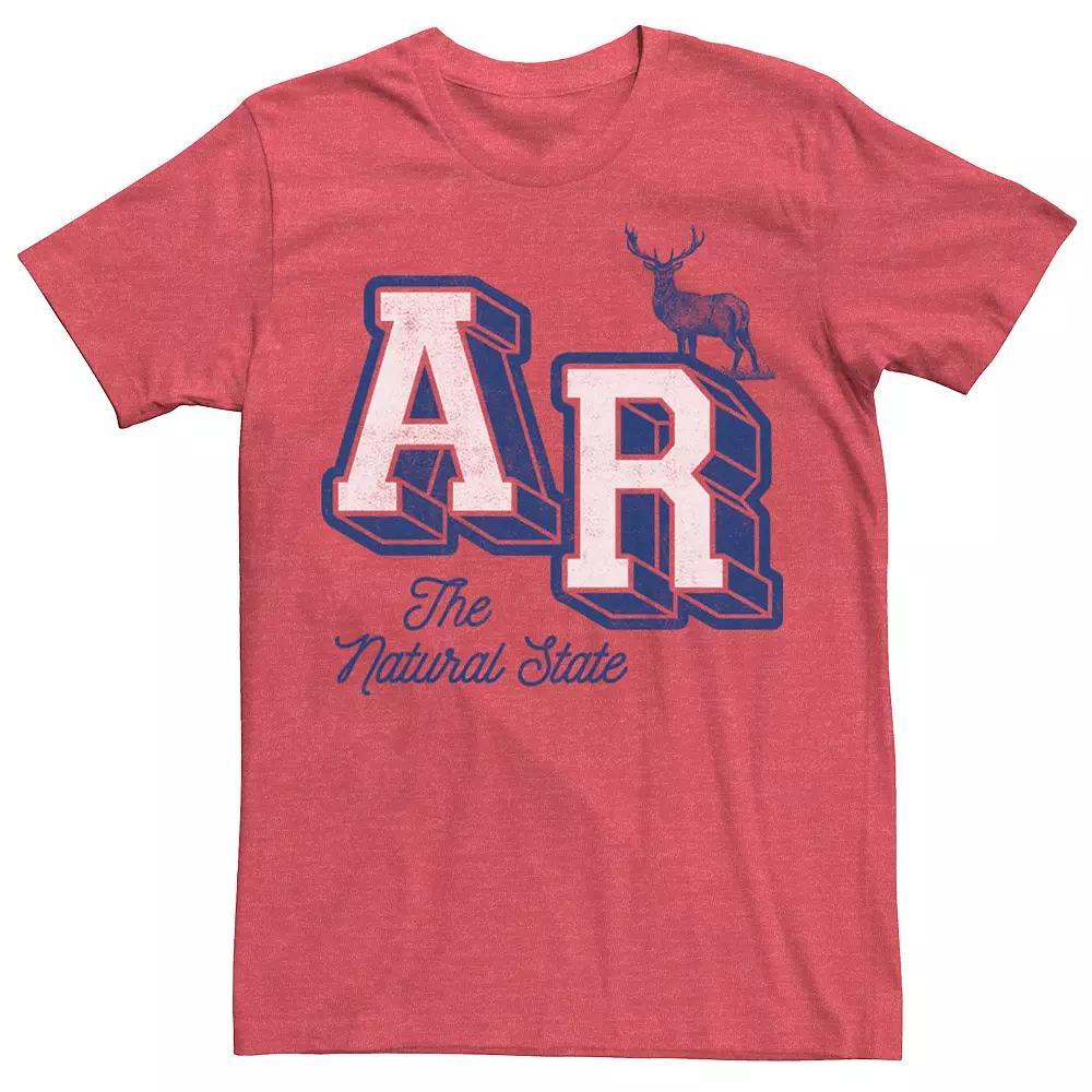 Men's Arkansas AR The Natural State Collegiate Tee, Size: XXL, Red Grey Product Image