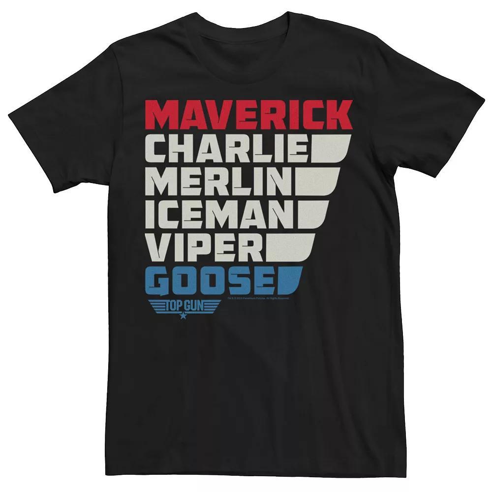 Men's Top Gun Colorful Name Stack Tee, Size: XXL, Black Product Image