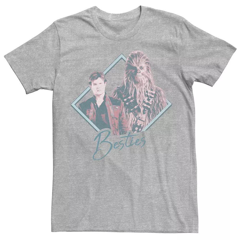 Mens Star Wars Han Solo Movie Chewie Duo Besties Tee Athletic Grey Product Image