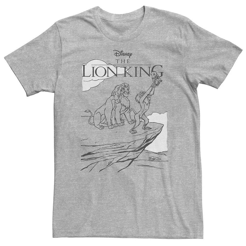 Big & Tall Disney The Lion King Pride Rock Line Art Tee, Men's, Size: 4XL Tall, Athletic Grey Product Image