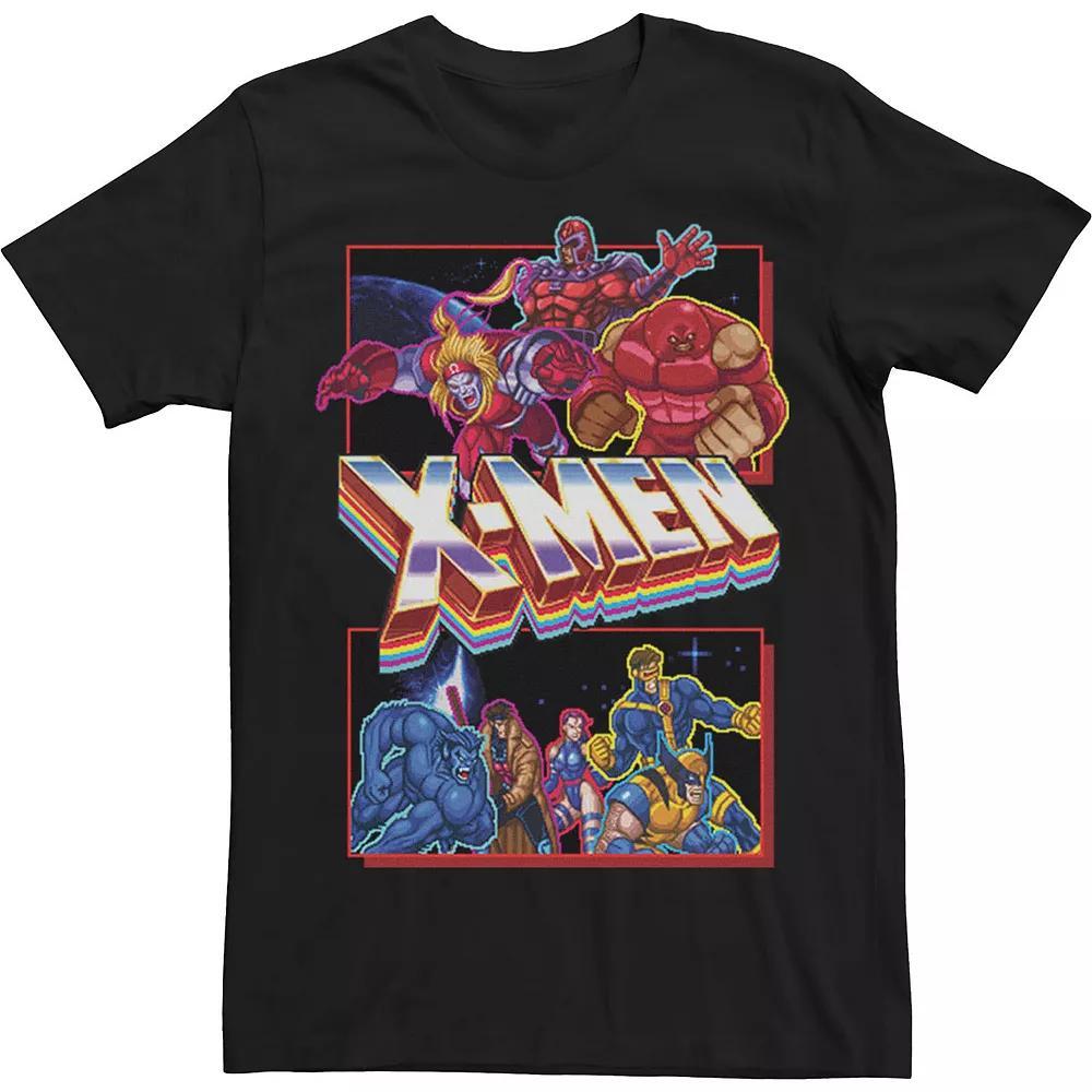 Big & Tall Marvel X-Men Retro Video Game Logo Panels Tee, Men's, Size: 4XL, Black Product Image