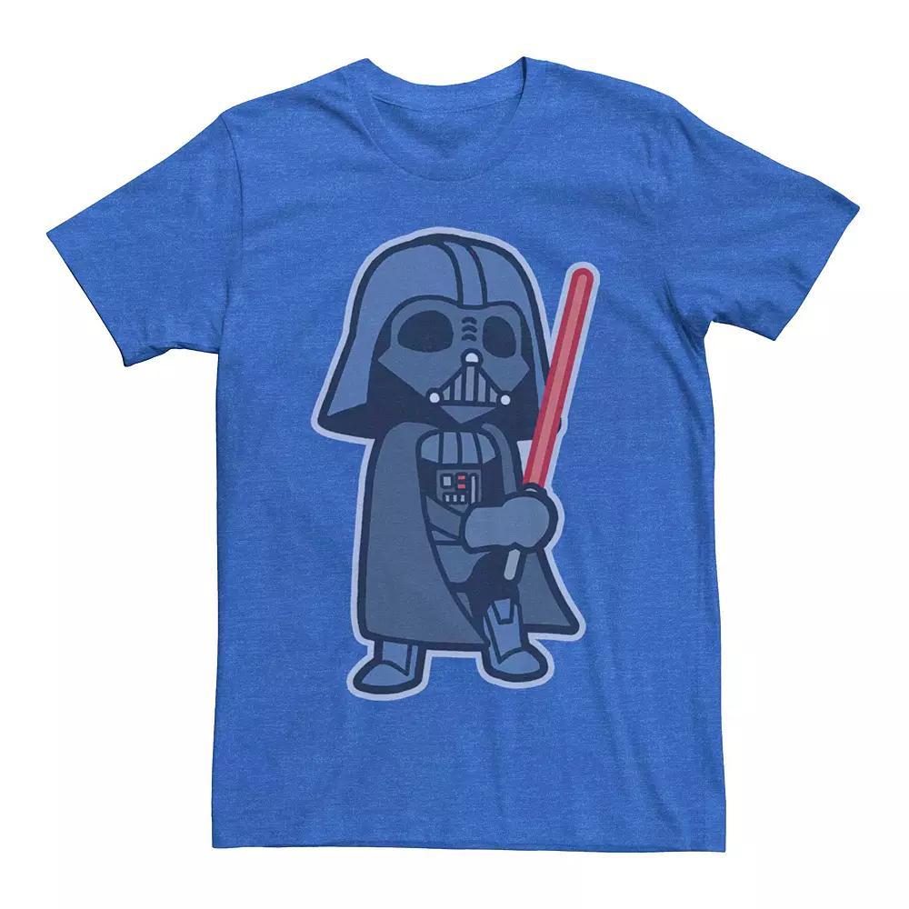 Men's Star Wars Darth Vader Cartoon Style Graphic Tee, Size: 3XL, Royal Grey Product Image