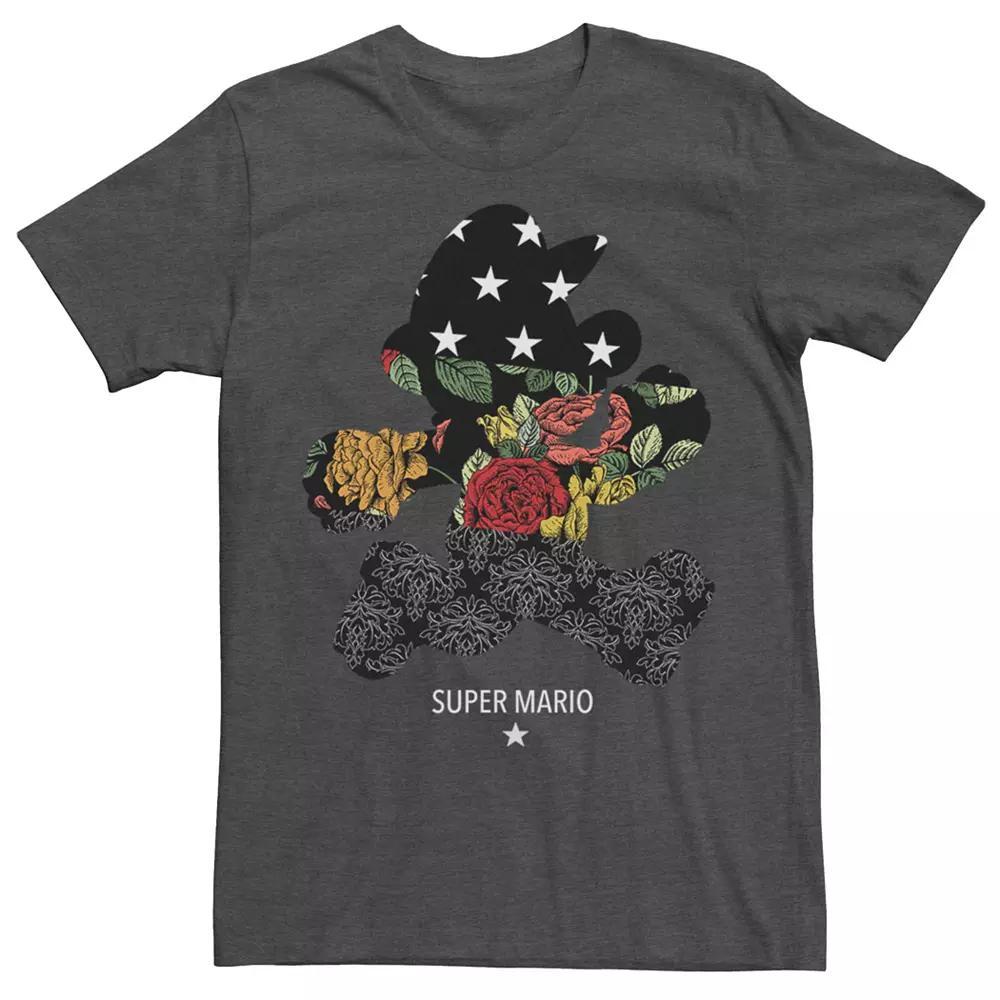 Men's Nintendo Super Mario Silhouette Short Sleeve Tee, Size: Small, Grey Heather Product Image