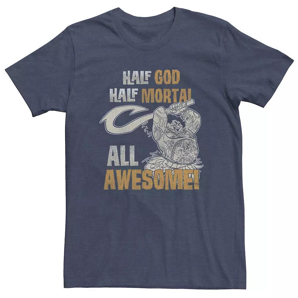 Big & Tall Disney Moana Maui Half God Half Mortal All Awesome Tee, Men's, Size: 4XL Tall, Navy Grey Product Image