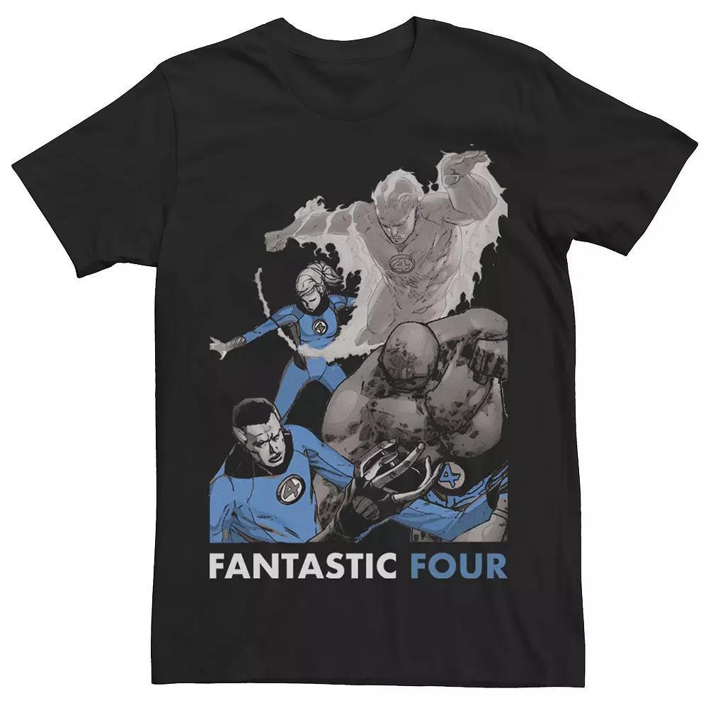 Men's Marvel Fantastic Four Group Shot Fight Mode Poster Tee, Size: XXL, Black Product Image