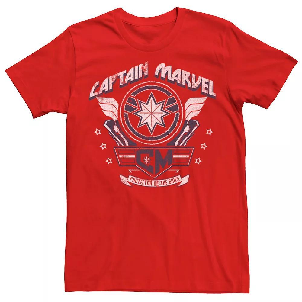 Men's Marvel Marvel Captain Marvel Shield Plaque Logo Tee, Size: Large, Red Product Image