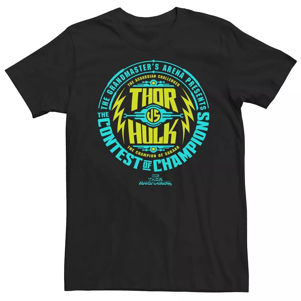 Men's Marvel Thor Ragnarok Vs Hulk Graphic Tee, Size: Large, Black Product Image