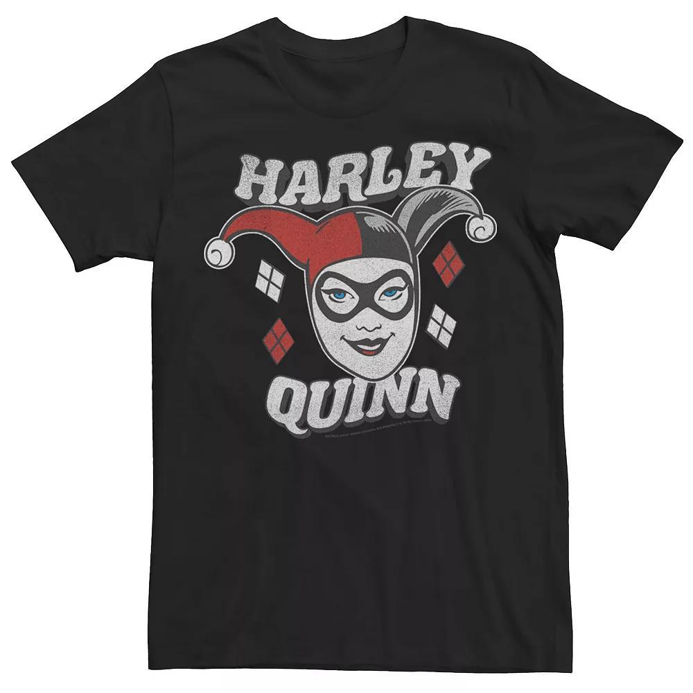 Men's DC Comics Harley Quinn Big Face Tee, Size: Medium, Black Product Image