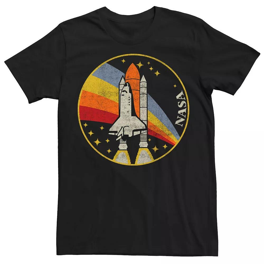 Men's NASA Shuttle Launch Into Rainbow Tee, Size: Medium, Black Product Image