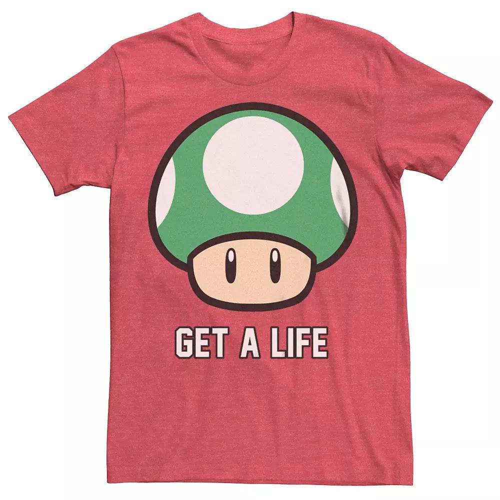 Men's Super Mario Bros 1-UP Mushroom Get a Life Graphic Tee, Size: XXL, White Product Image