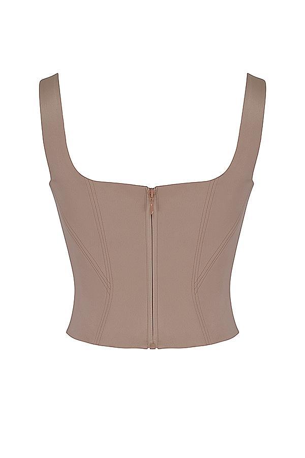 Rafa  stone satin longline corset Product Image