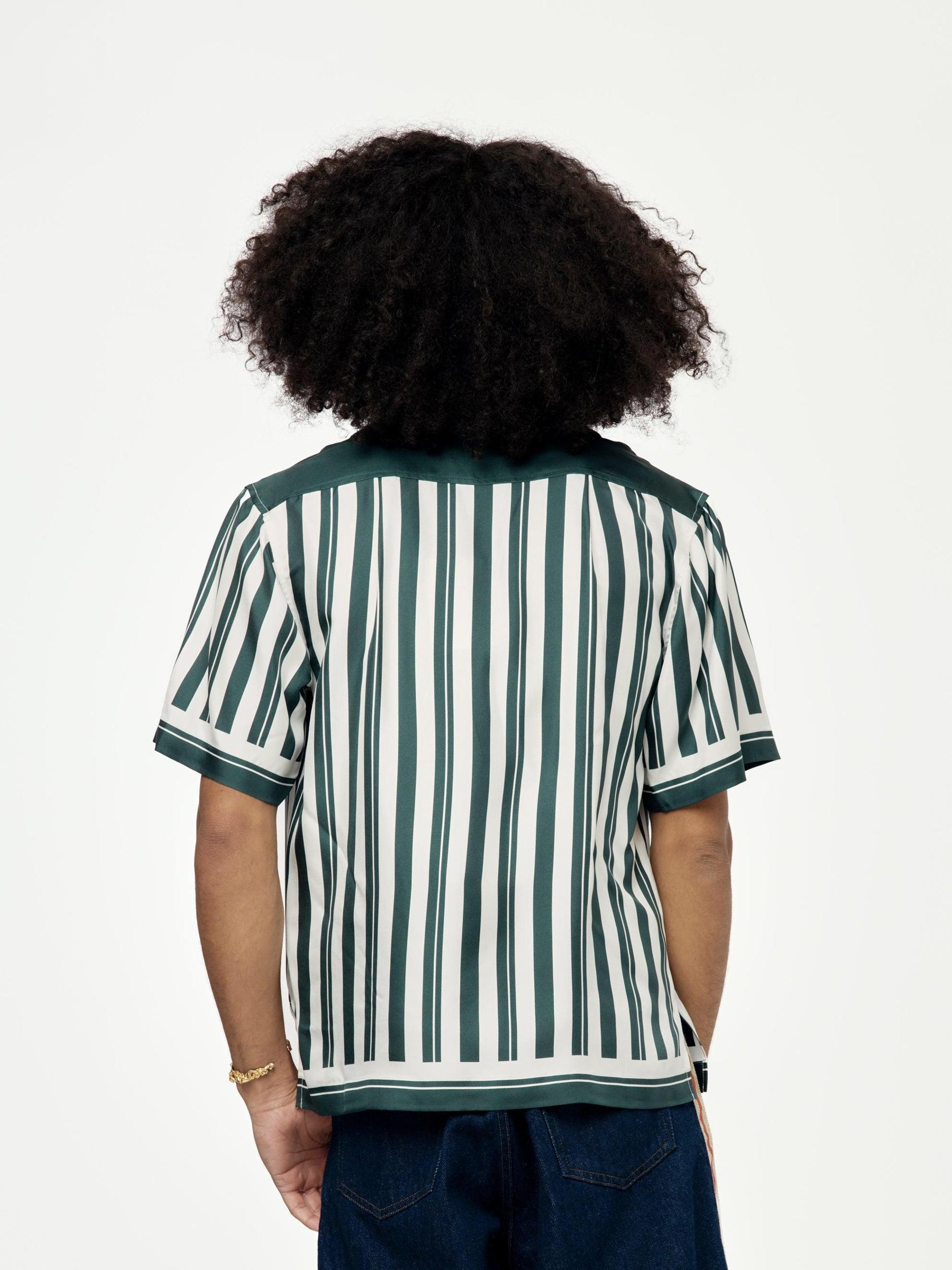 June Bowling Shirt (Ivory/Green) Product Image