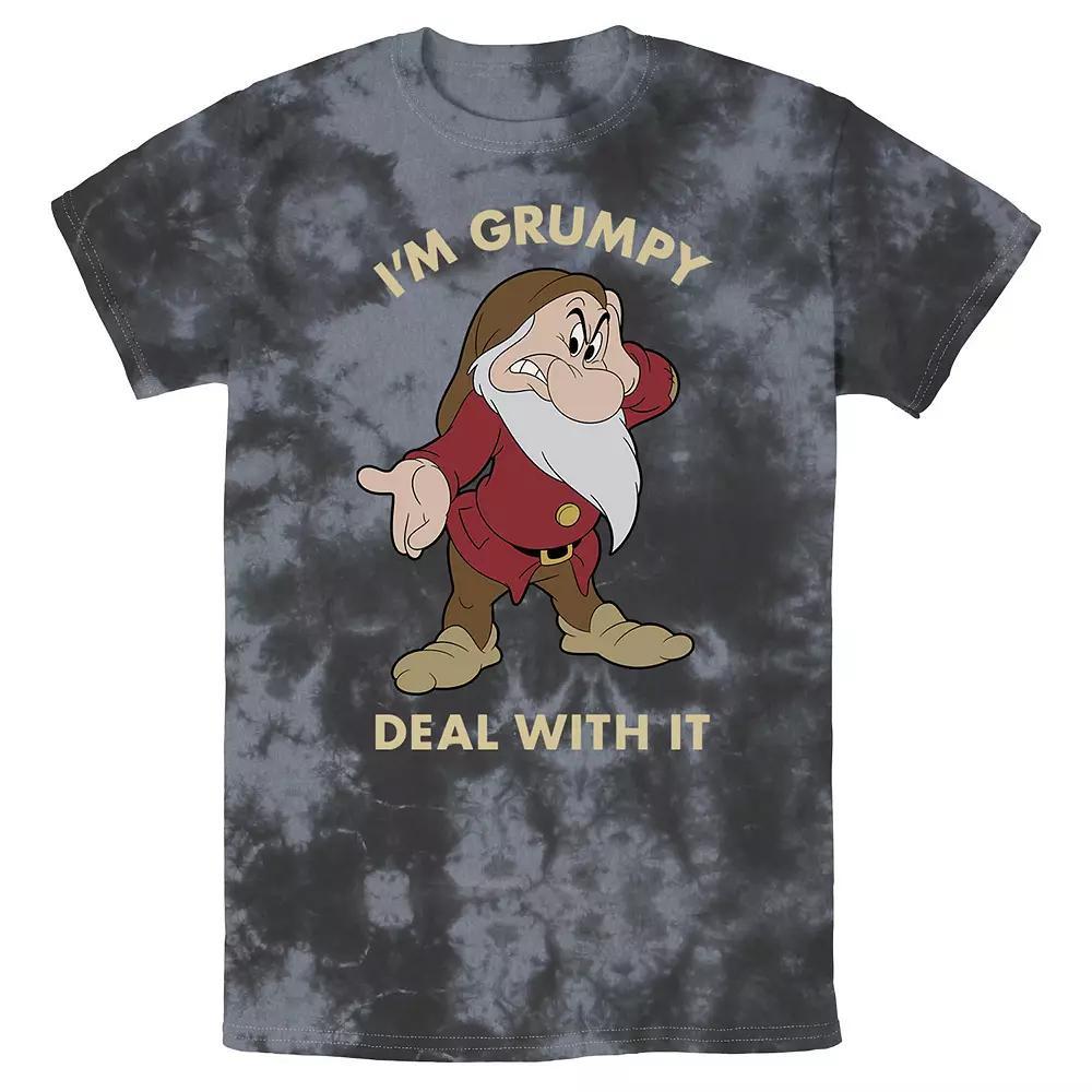 Men's Disney Snow White I'm Grumpy Deal With It Portrait Bomabrd Wash Tee, Size: Small, White Blue Product Image