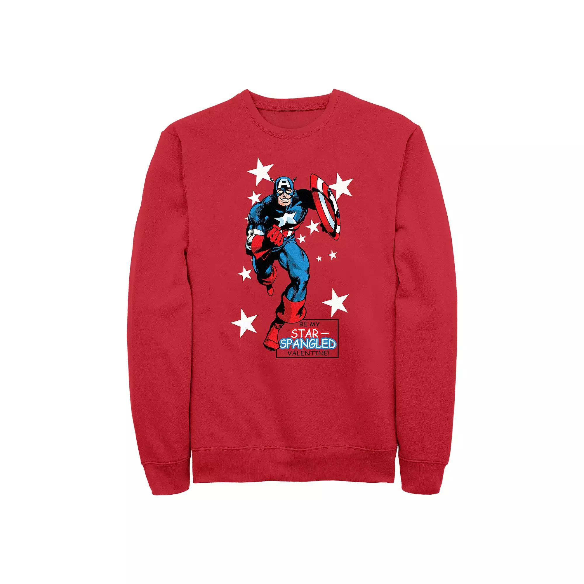 Mens Marvel Captain America Star Spangled Valentine Graphic Fleece Product Image