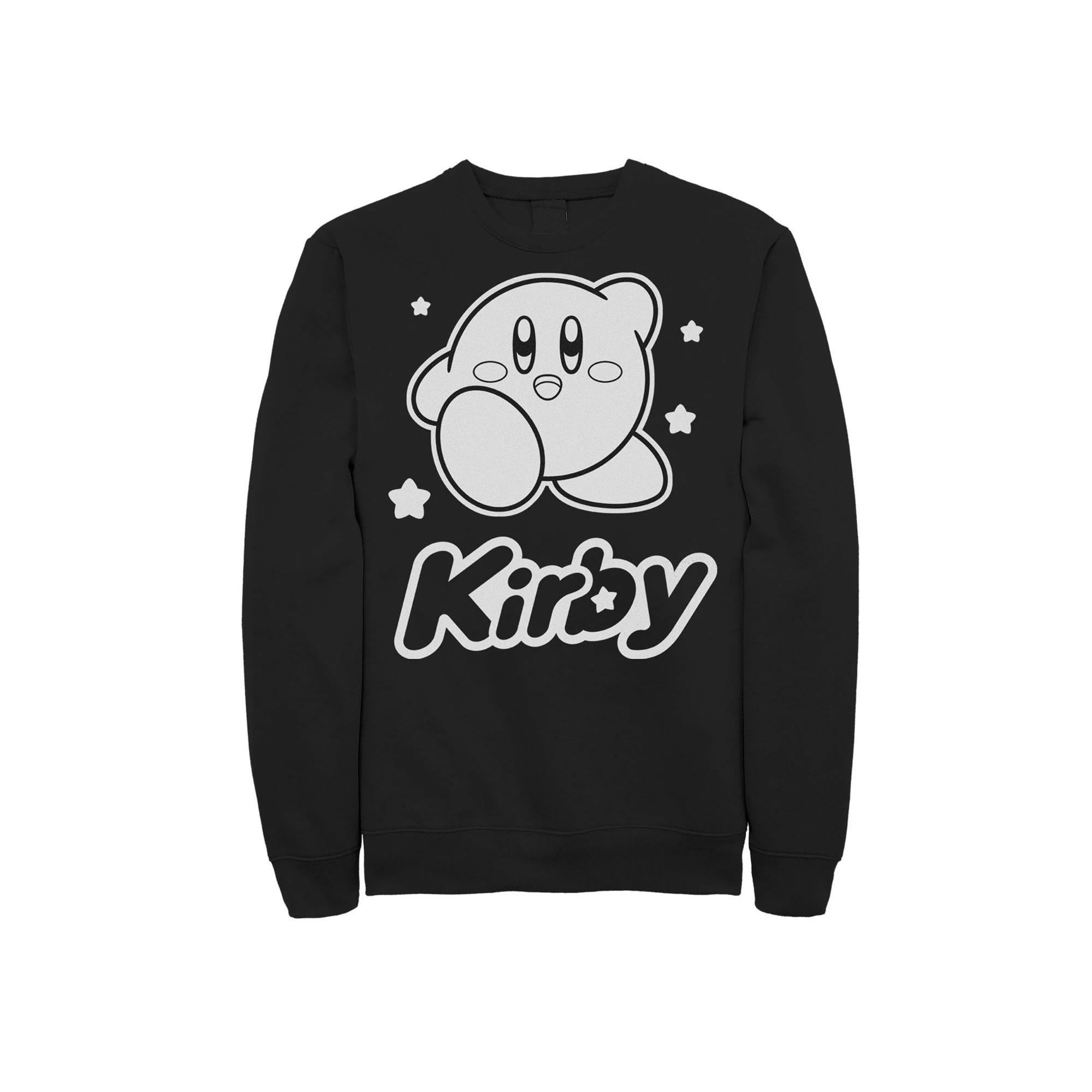 Men's Nintendo Kirby Monochrome Style Graphic Fleece, Size: XL, Black Product Image