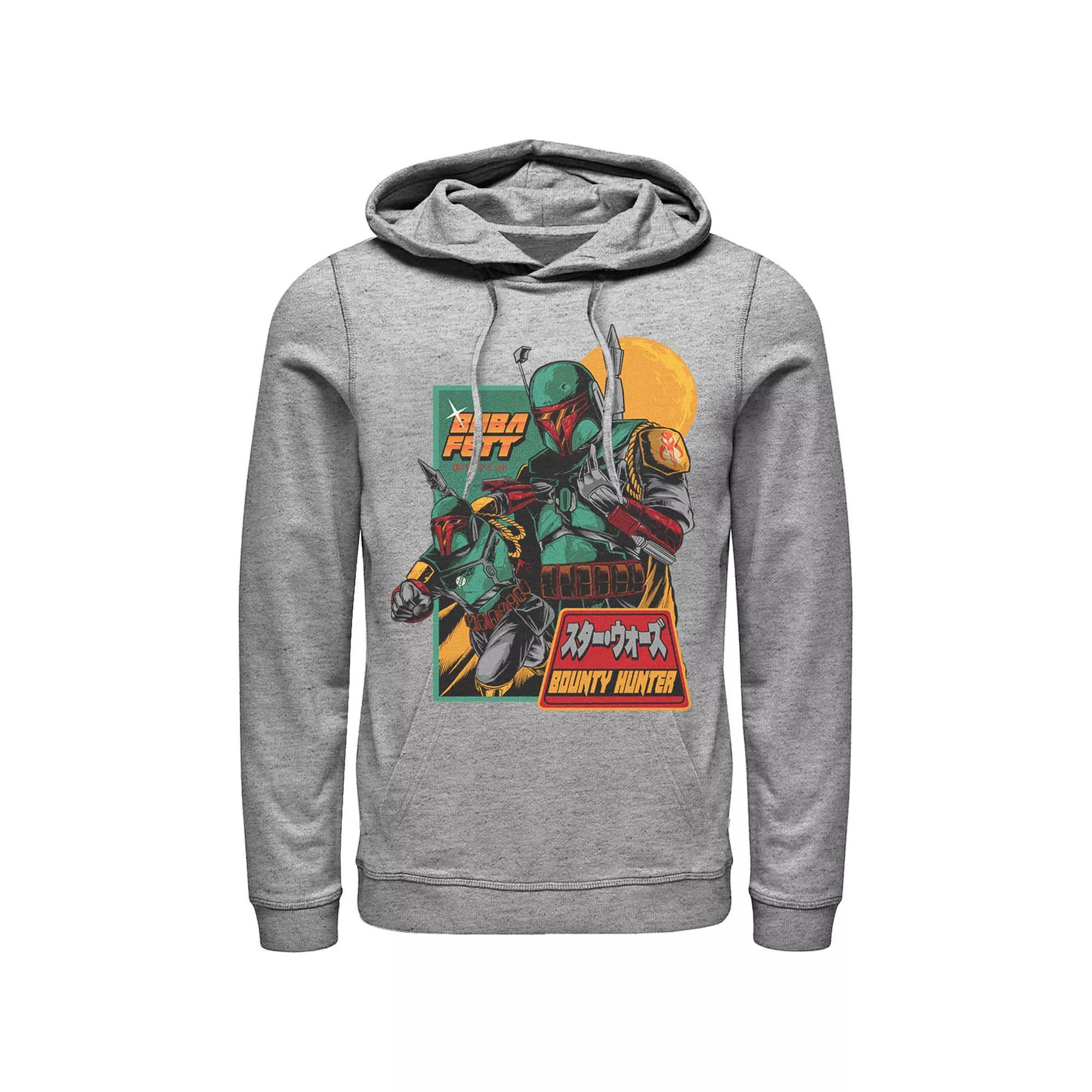Men's Star Wars Mandalorian Soldier Kanji Hoodie, Size: XL, Athletic Grey Product Image