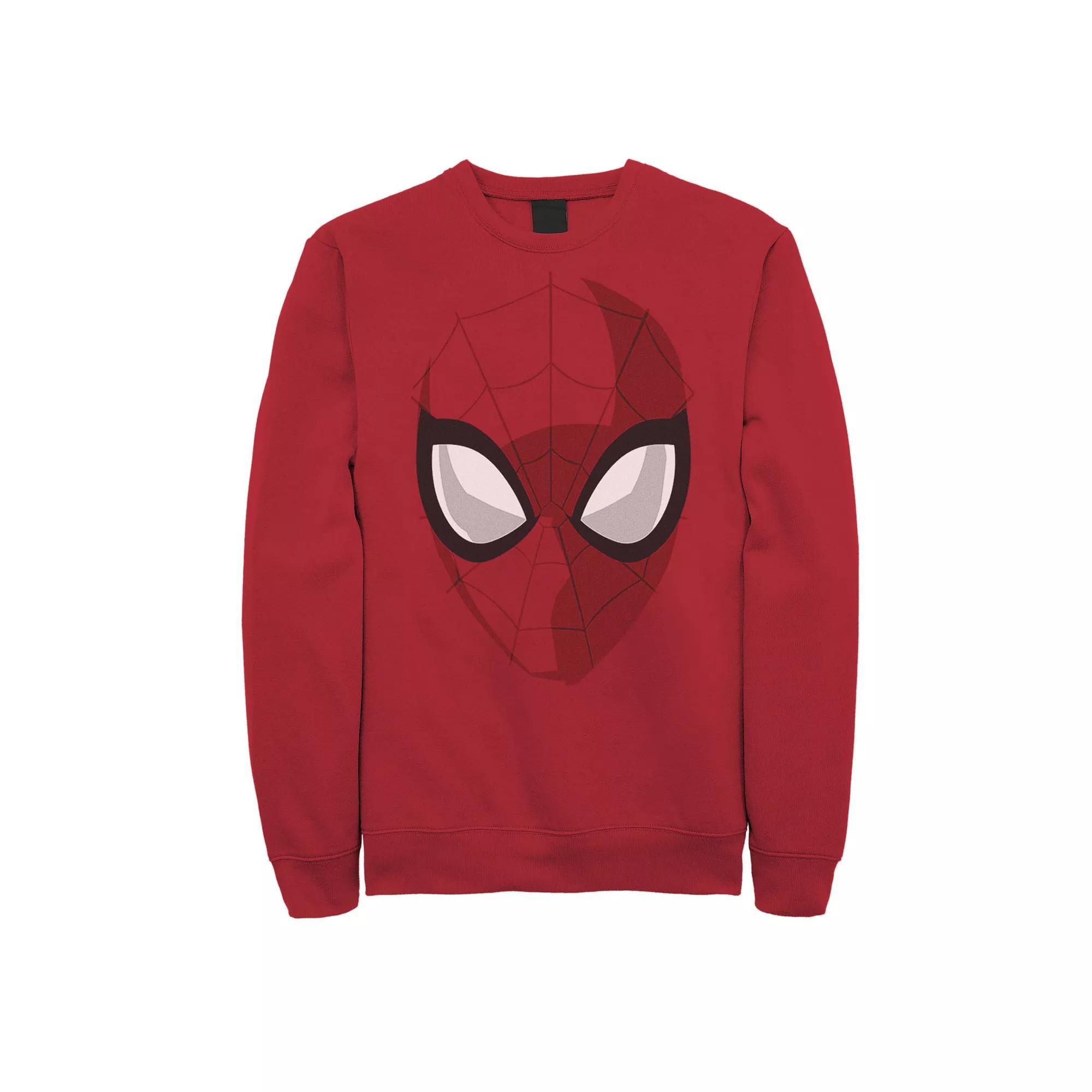 Men's Marvel Spider-Man Modern Big Face Sweatshirt, Boy's, Size: Medium, Red Product Image