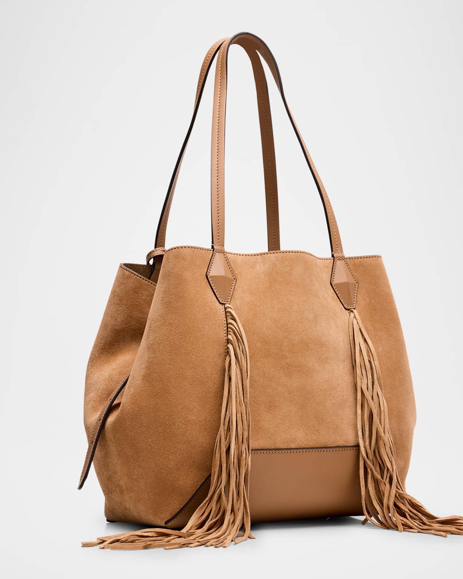 Diamond Medium Fringe Suede Tote Bag Product Image