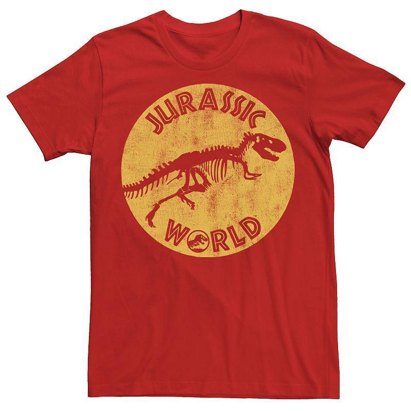 Men's Jurassic World Distressed Fossil Logo Tee, Size: XL, Grey Product Image