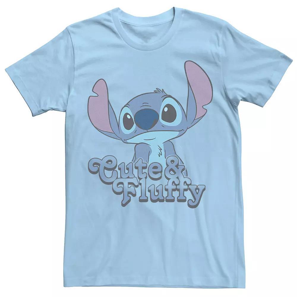 Disney's Lilo & Stitch Valentine's Day Stitch Cute & Fluffy Men's Tee, Size: XXL, Light Blue Product Image