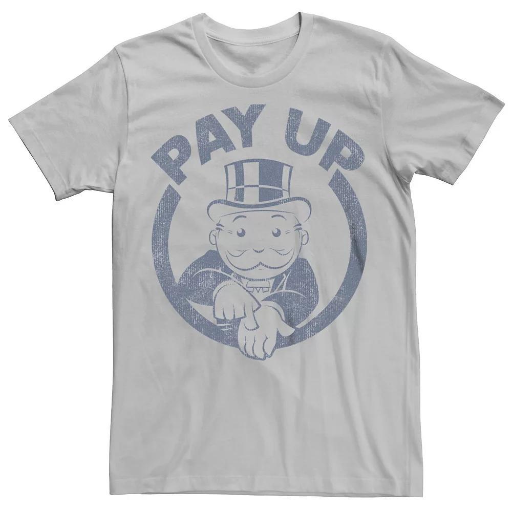 Men's Monopoly Man Pay Up Graphic Tee, Size: Medium, Silver Product Image