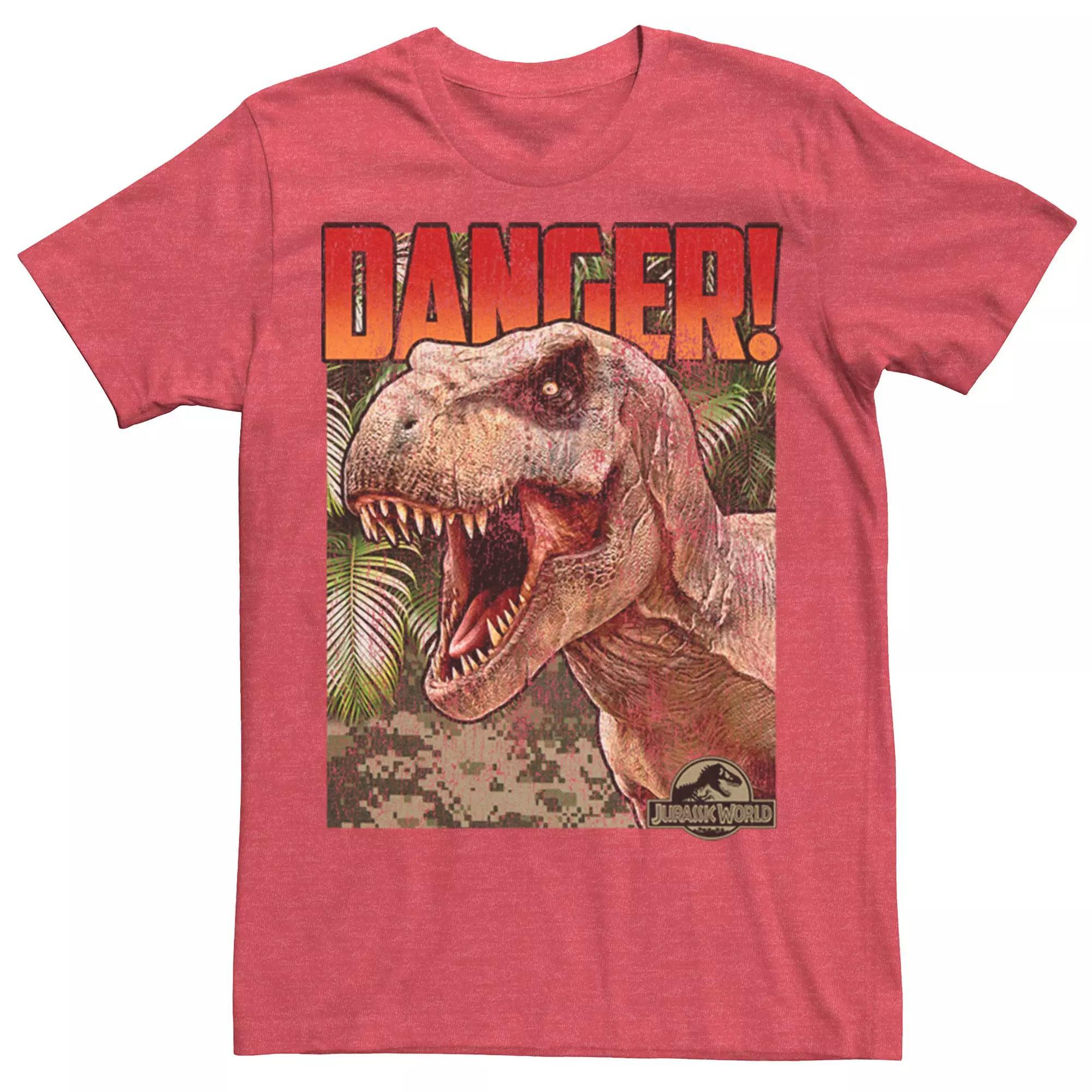 Men's Jurassic World Danger T-Rex Retro Poster Tee, Size: XL, Red Product Image
