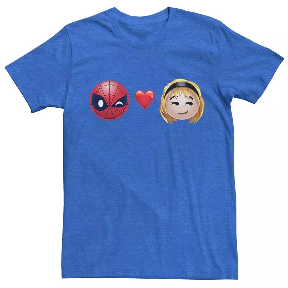 Men's Marvel Spider-Man Heart Gwen Stacy Emoji Tee, Size: Large, Royal Grey Product Image