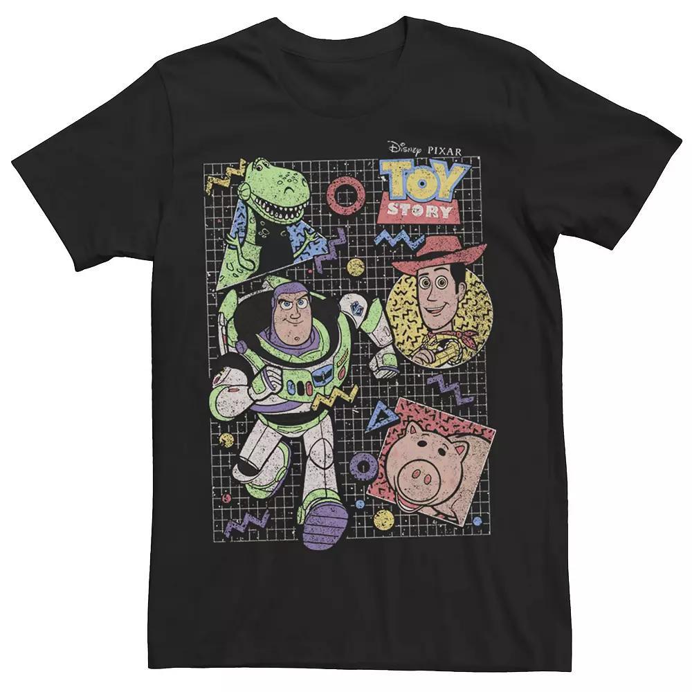 Big & Tall Toy Story 90's Crew Group Shot Tee, Men's, Size: 4XL Tall, Black Product Image