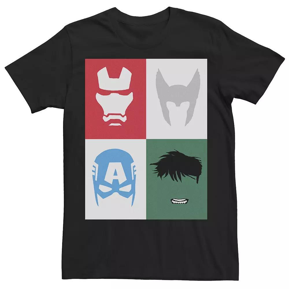 Men's Marvel Avengers Classic Group Shot Silhouettes Poster Tee, Size: Large, Black Product Image
