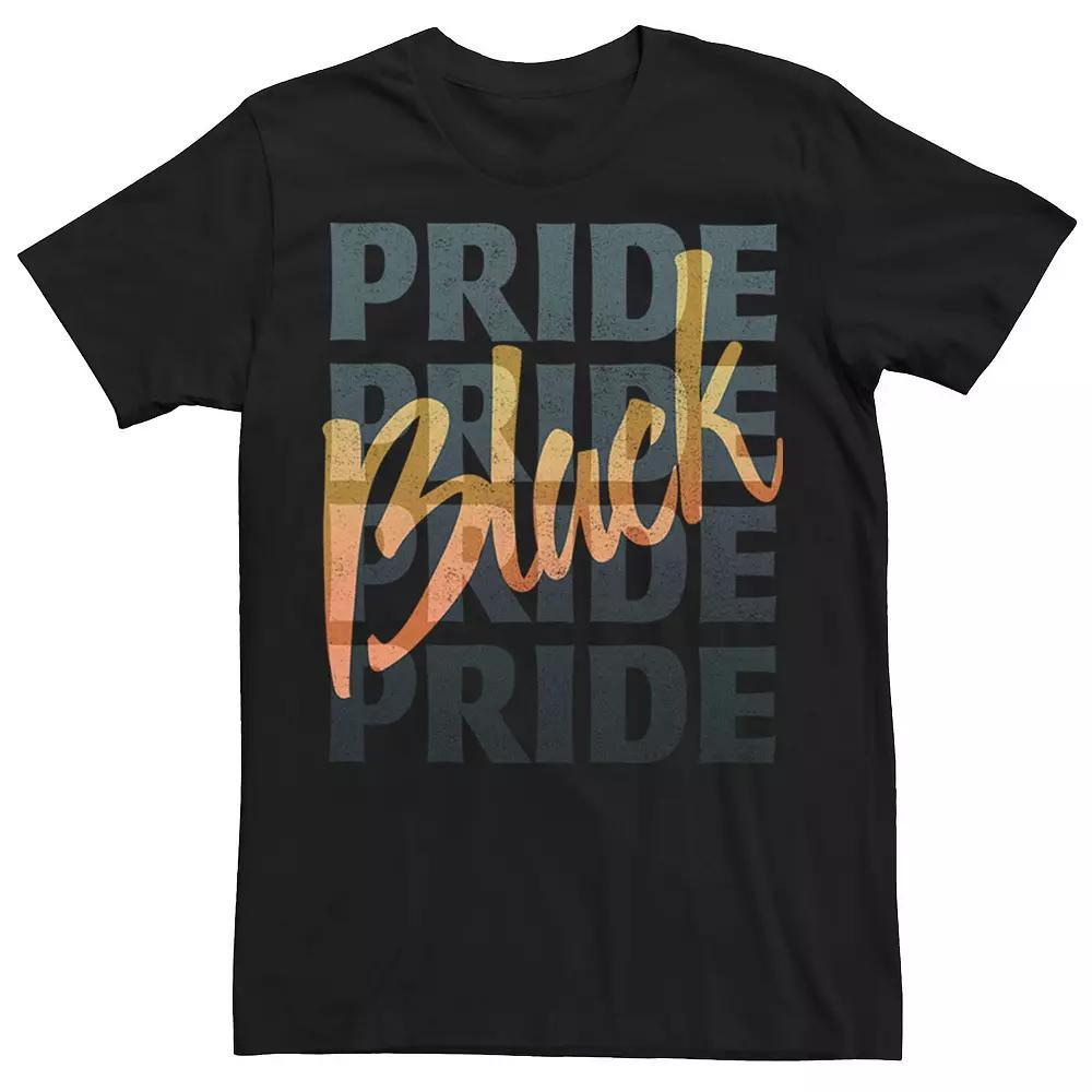 Men's Black Pride Text Tee, Size: Large Product Image