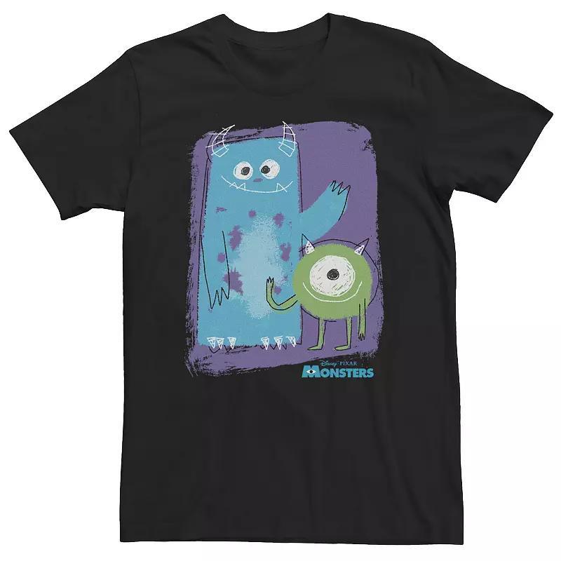 Big & Tall Disney / Pixar Monster's Inc. Mike & Sully Painted Sketch Tee, Men's, Size: XL Tall, Black Product Image