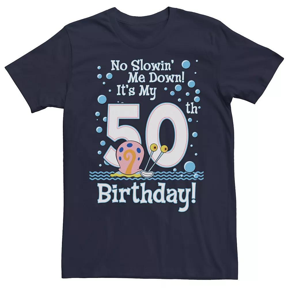 Men's SpongeBob SquarePants Gary 50th Birthday Short Sleeve Tee, Size: Medium, Blue Product Image