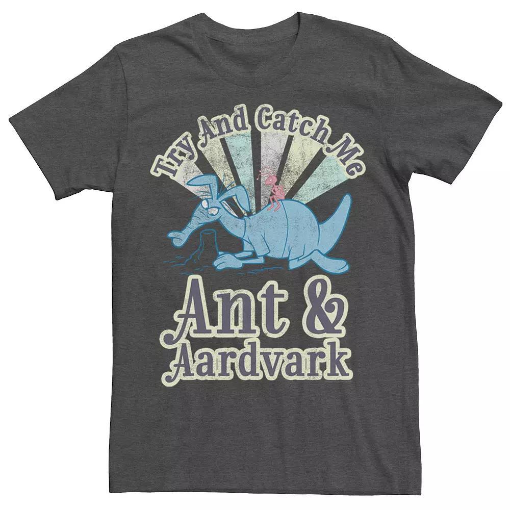 Men's Pink Panther Ant And Aardvark Try And Catch Me Graphic Tee, Size: Large, Athletic Grey Product Image