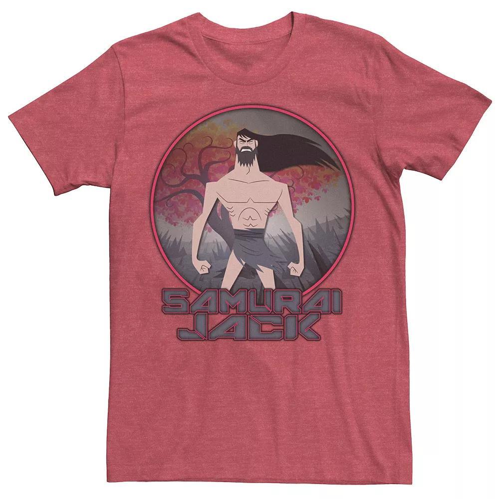 Mens Cartoon Network Samurai Jack The Meditating Warrior Badge Tee Red Product Image