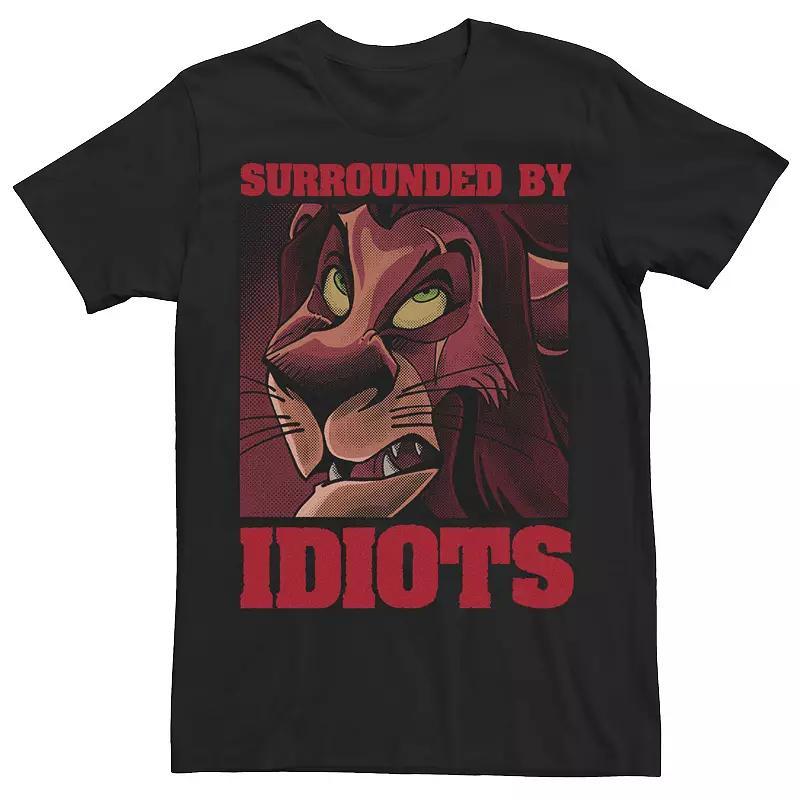 Disney's The Lion King Scar Men's Surrounded By Idiots Red Hue Tee, Size: XXL, Black Product Image