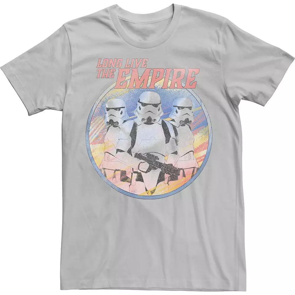 Men's Star Wars The Madolorian Long Live The Empire Group Shot Tee, Size: Large, Silver Product Image