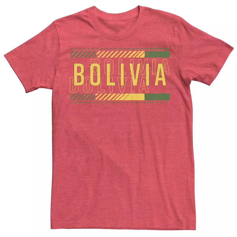 Men's Gonzales Bolivia Text Overlay Tee, Size: Medium, Red Grey Product Image