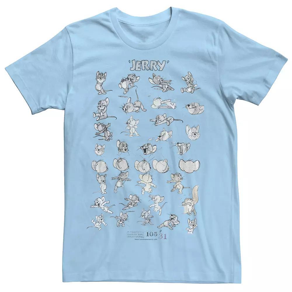 Mens Tom And Jerry Character Art Tee, Men's, Size: Large, Light Blue Product Image
