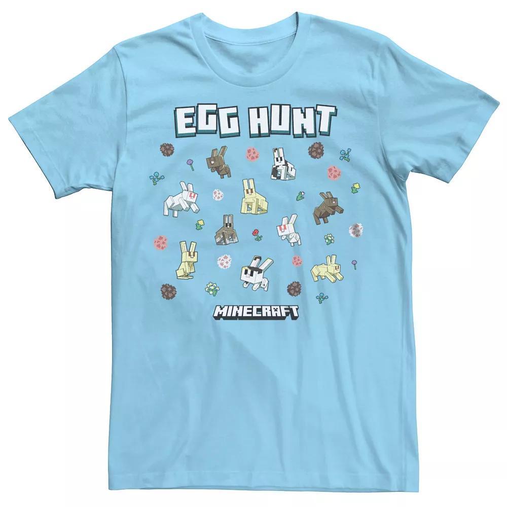 Men's Minecraft Easter Egg Hunt Rabbit Graphic Tee, Size: XXL, Light Blue Product Image