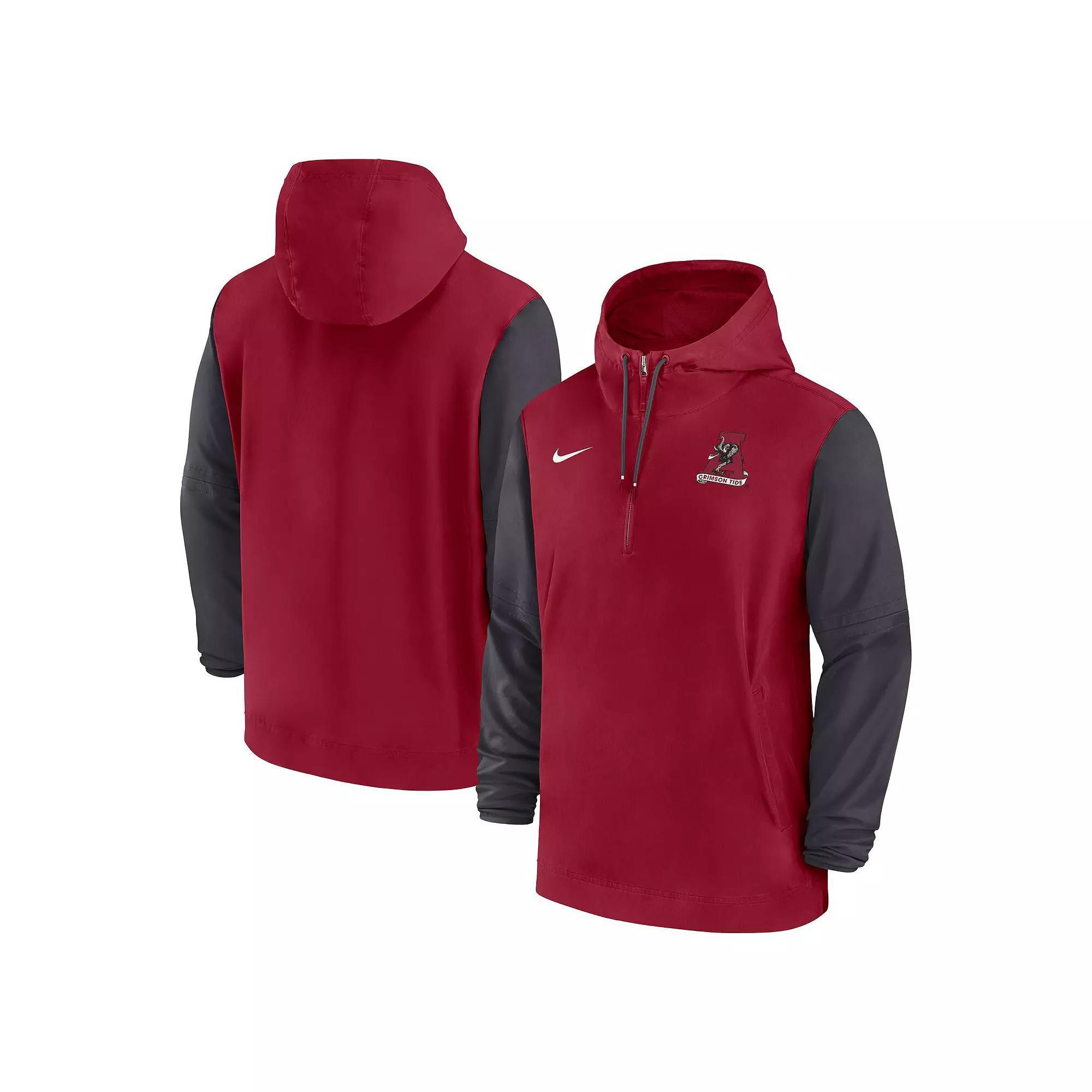 Men's Nike Red Georgia Bulldogs 2024 Sideline Pregame Player Half-Zip Hoodie, Size: Medium Product Image