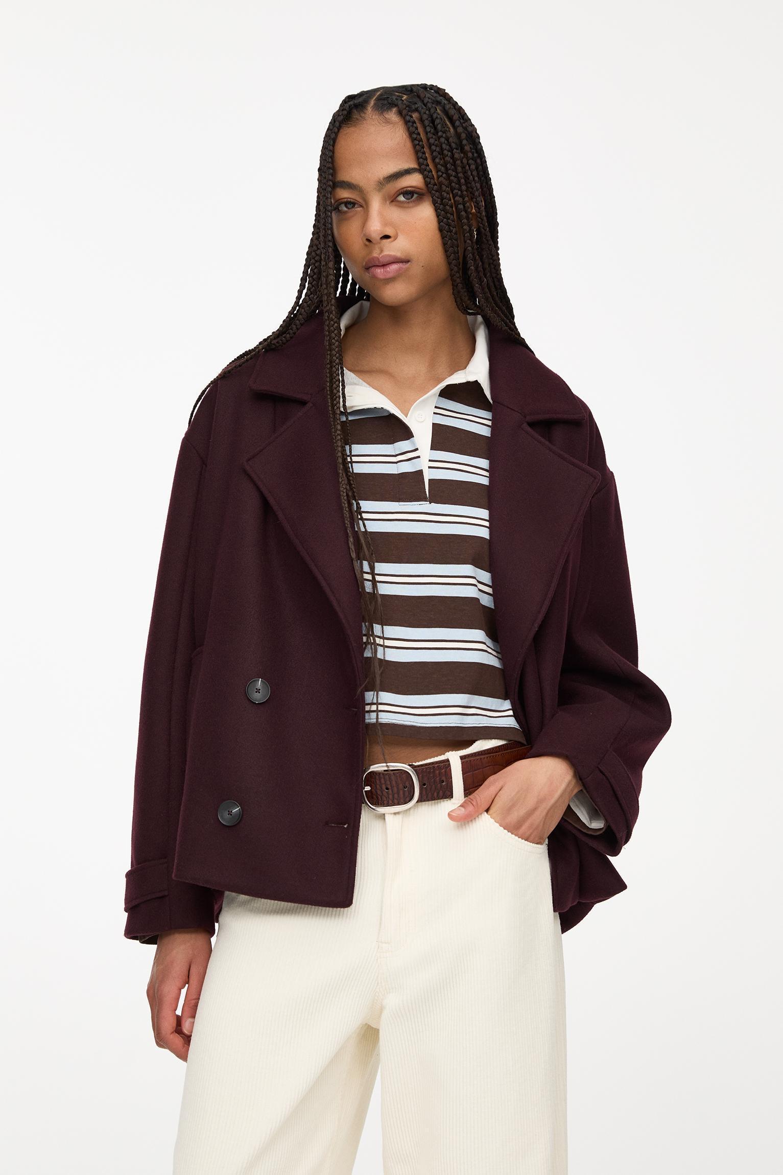 Short felt texture coat Product Image