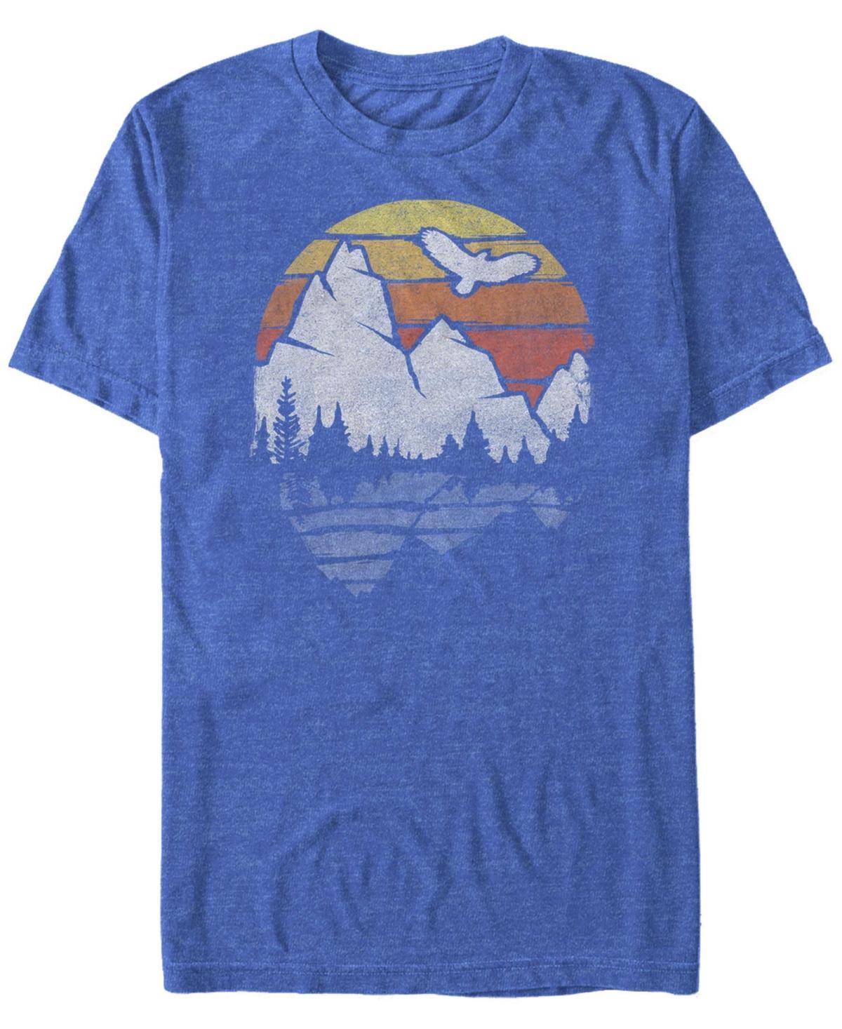 Men's Summer Camping Distressed Graphic Tee, Size: Small, Royal Grey Product Image
